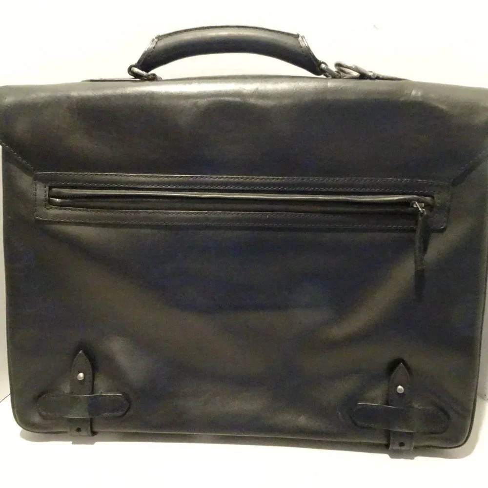 Salvatore Ferragamo Black Leather Briefcase Messenger Bag Satchel No Strap